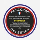 CONCORDE DEFENDER - 50 cartouches Cal. 9mm PAK à blanc (Pistolet)